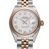 28mm Steel and 18k Everose Gold White Roman Dial Jubilee