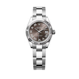 28mm Lady-Datejust Fluted Bezel and Oyster Bracelet Dark Grey Dial