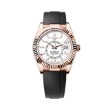 42mm 18k Everose Gold White Dial Oysterflex Bracelet