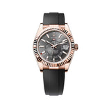 42mm 18k Everose Gold Rhodium Slate Dial Oysterflex Bracelet