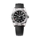 42mm 18k White Gold Black Dial Oysterflex