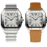 40mm Large Steel Silver Dial