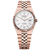 36mm 18k Everose Gold White Honeycomb-Motif Dial Flat Jubilee