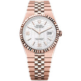 40mm 18k Everose Gold White Honeycomb-Motif Dial Flat Jubilee Bracelet