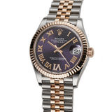 31mm Steel & 18k RG Aubergine Purple Diamond VI Jubilee