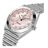 28mm Steel Diamond Pink MOP Dial Bracelet