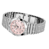 28mm Steel Diamond Pink MOP Dial Bracelet