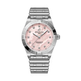 28mm Steel Diamond Pink MOP Dial Bracelet