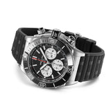 44mm Super Chronomat B01 Black Dial Black Rubber Strap