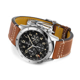 46mm P-51 Mustang GMT Black Dial Brown leather Strap