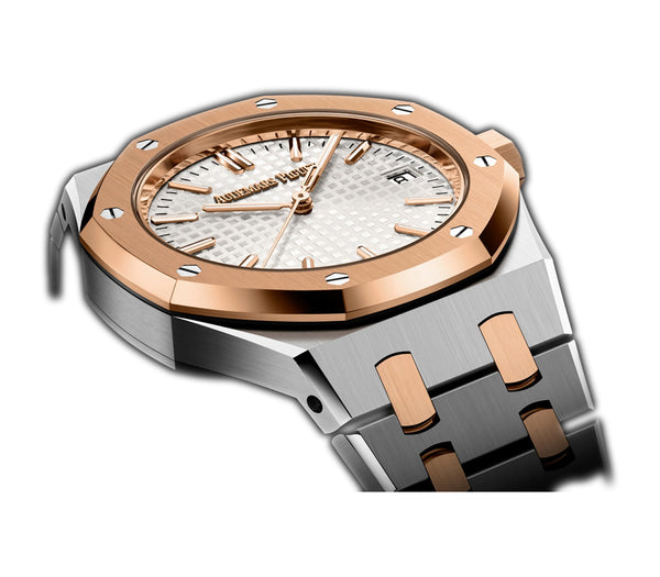 37mm Stainless Steel and 18k Rose Gold Silver Dial Automatic