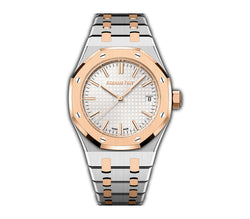 37mm Stainless Steel and 18k Rose Gold Silver Dial Automatic