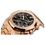 41mm Chronograph 18k Rose Gold Black Dial On Bracelet