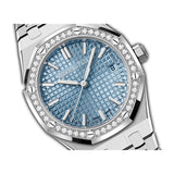 34mm Stainless Steel Diamond Bezel Light Ice Blue Dial Automatic