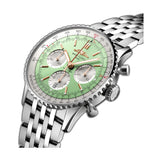 41mm B01 Chronograph Mint Light Green Dial Stainless Steel Bracelet