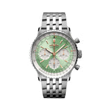 41mm B01 Chronograph Mint Light Green Dial Stainless Steel Bracelet