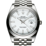 41mm Steel White Index Dial Jubilee Bracelet