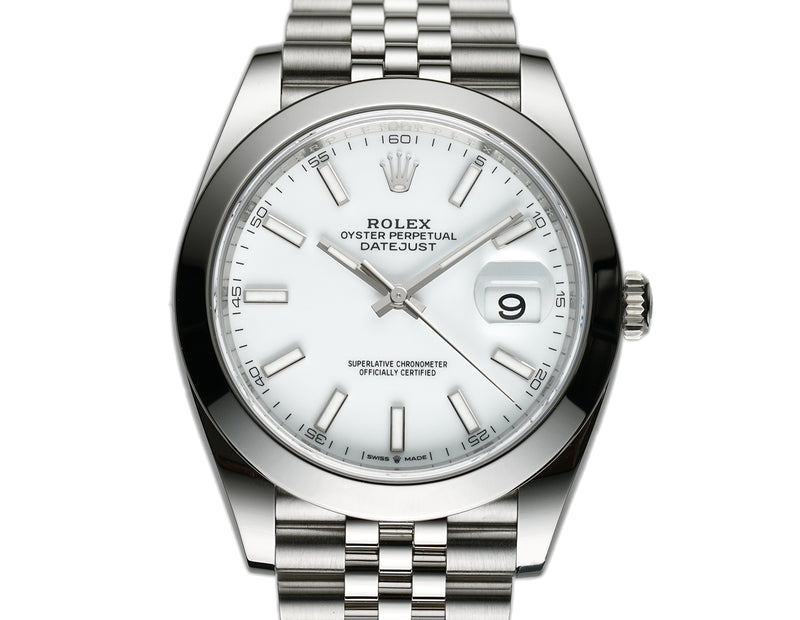 41mm Steel White Index Dial Jubilee Bracelet