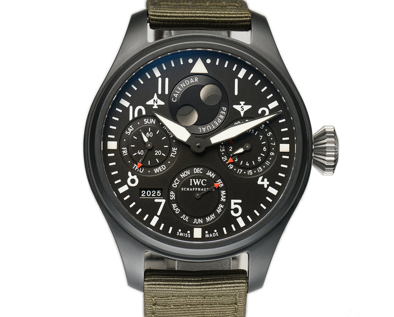 48mm Big Pilot Perpetual Calendar Top Gun Black Dial