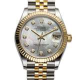 31mm Steel and 18k YG MOP Mother of Pearl Diamond Dial Jubilee