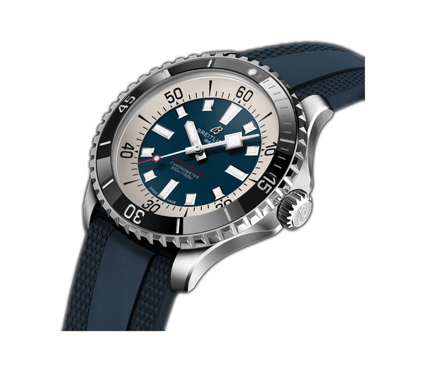 44mm Automatic Steel Blue Dial Rubber Strap