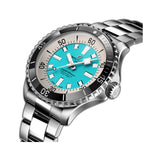 44mm Automatic Turquoise Blue Dial on Stainless Steel Bracelet