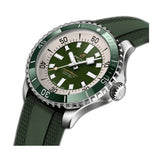 44mm Automatic Steel Green Dial Green Rubber Strap
