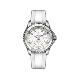 36mm Automatic Stainless Steel White Dial Rubber Strap