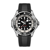 46mm Automatic Steel Black Dial on Rubber Strap