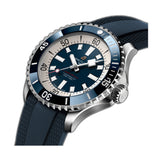 46mm Automatic Steel Blue Dial on Rubber Strap