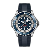 46mm Automatic Steel Blue Dial on Rubber Strap