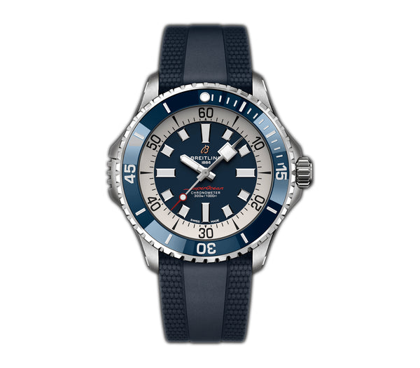 46mm Automatic Steel Blue Dial on Rubber Strap