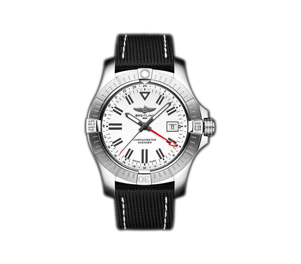 43mm Automatic GMT White Dial Leather Strap on Tang