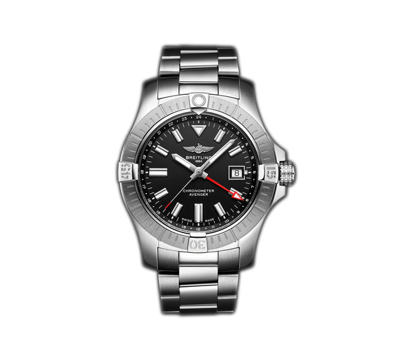 43mm Automatic GMT Black Dial Stainless Steel Bracelet