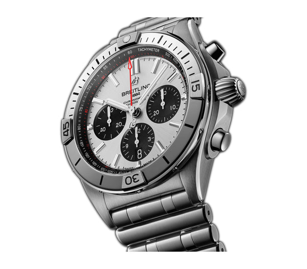 42mm B01 Silver Dial Chronograph Stainless Steel Bracelet