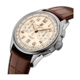 42mm B01 Stainless Steel Chronograph Cream Dial Matte Leather Strap