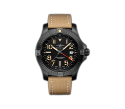 45mm Automatic GMT Night Mission DLC Coated Titanium Black Dial on Tang
