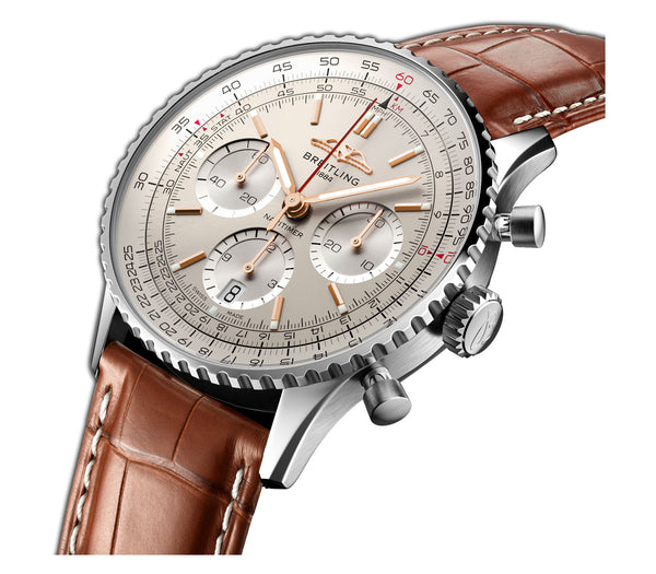 41mm B01 Chronograph Stainless Steel Silver Dial