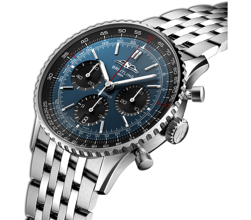 41mm B01 Chronograph Stainless Steel Blue Dial on Bracelet