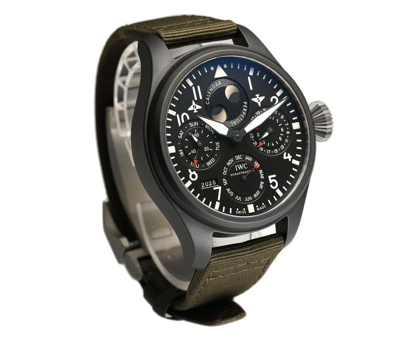 48mm Big Pilot Perpetual Calendar Top Gun Black Dial