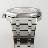 39mm Dual Time Power Reserve Steel Silver Dial 2017