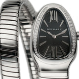 35mm Tubogas Single Spiral Steel Diamonds Black Dial