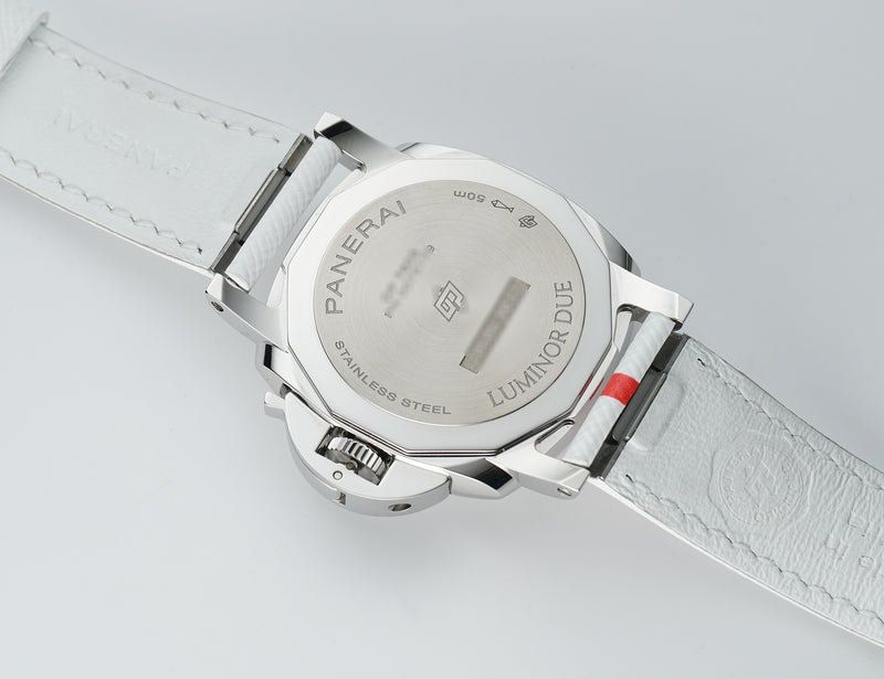 38mm Due Luna Rossa Steel White Dial