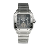 40mm Large Steel Dual Time Anthracite Grey Dial