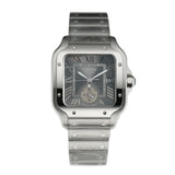 40mm Large Steel Dual Time Anthracite Grey Dial