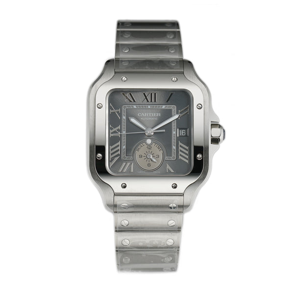 40mm Large Steel Dual Time Anthracite Grey Dial