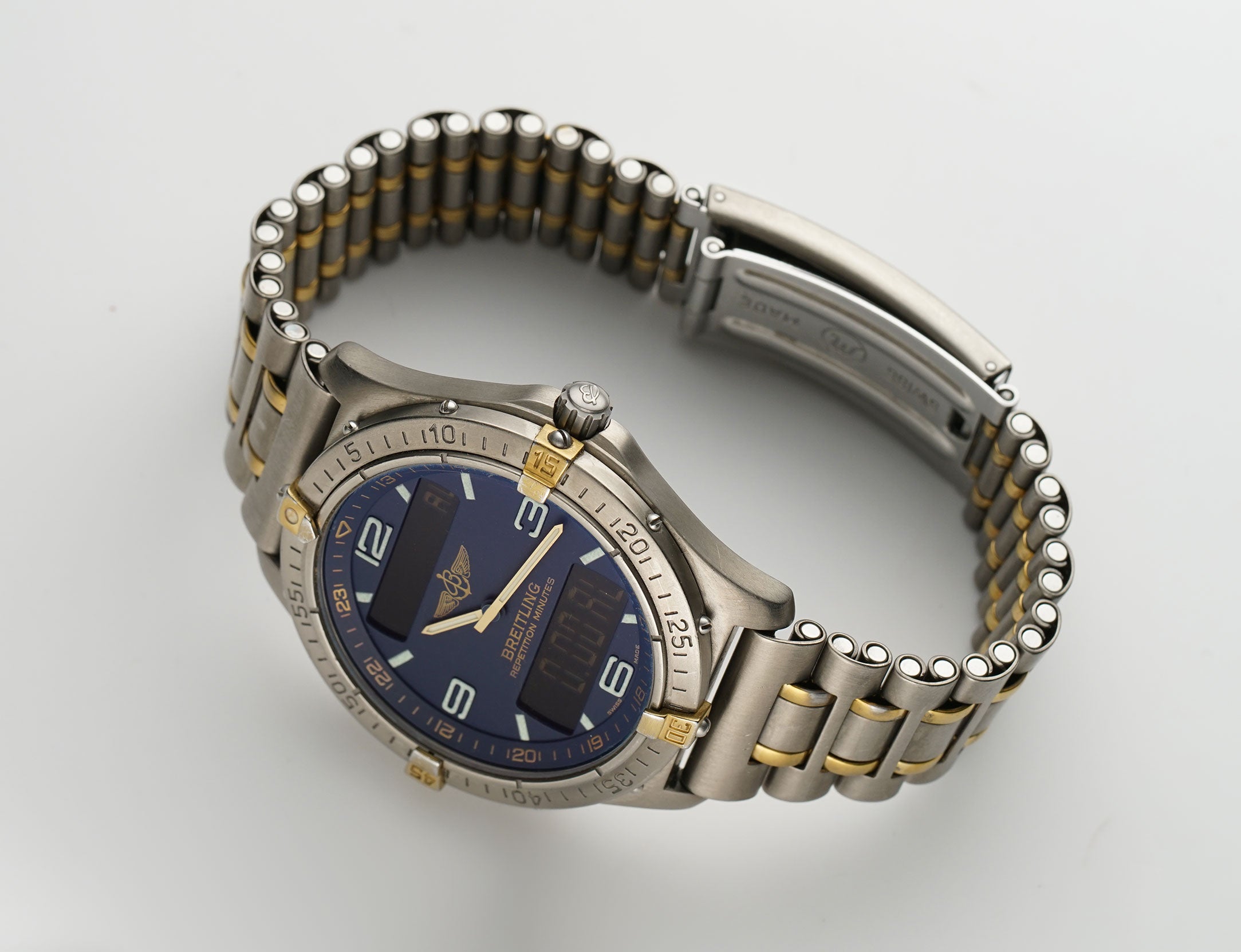 40mm Vintage Aerospace Titanium and 18k YG Blue Dial
