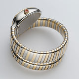 35mm Tubogas Single Spiral Steel and 18k YG Diamond Bezel Silver Dial
