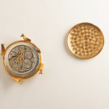 34mm Vintage 18k Rose Gold Mechanical Dress Watch