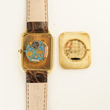 26mm Vintage Dress Watch 18k Yellow Gold Hobnail Dial